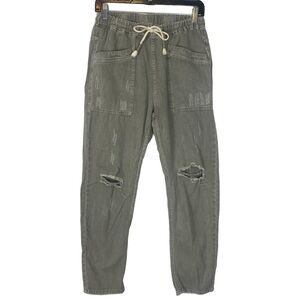 Bohme Green Distressed Casual Cotton Joggers Size S